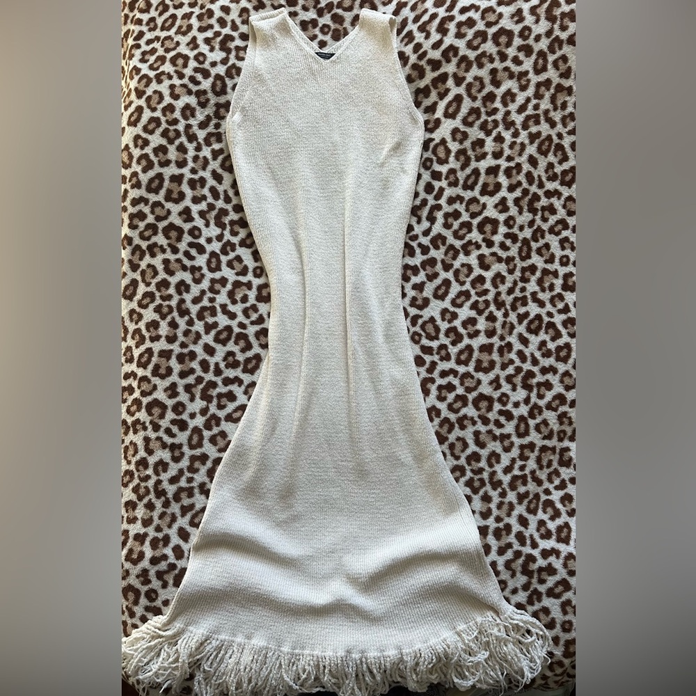 Elegant Cream Knit Dress